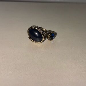 Blue Double Stone Ring